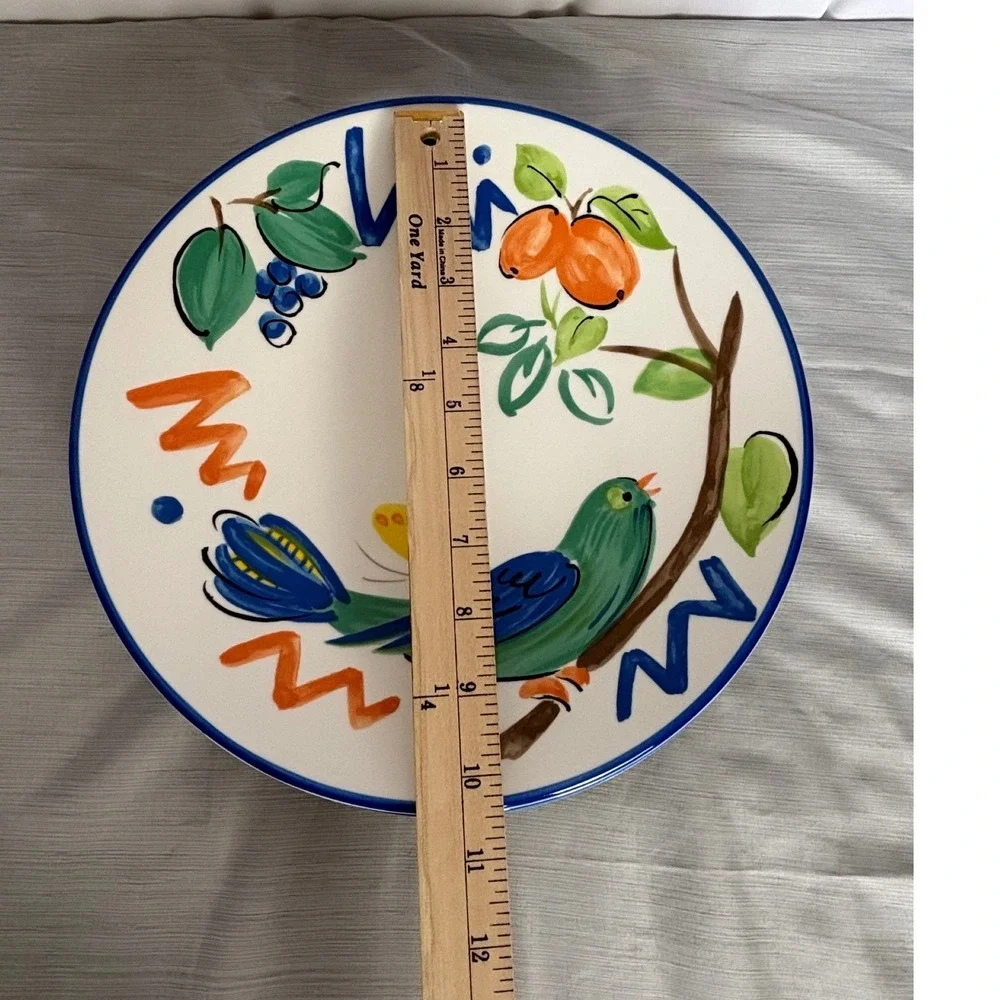 Vintage Mikasa Spring Song Dinner Plates Set of 4 Fashion Plate Blue Bird Japan